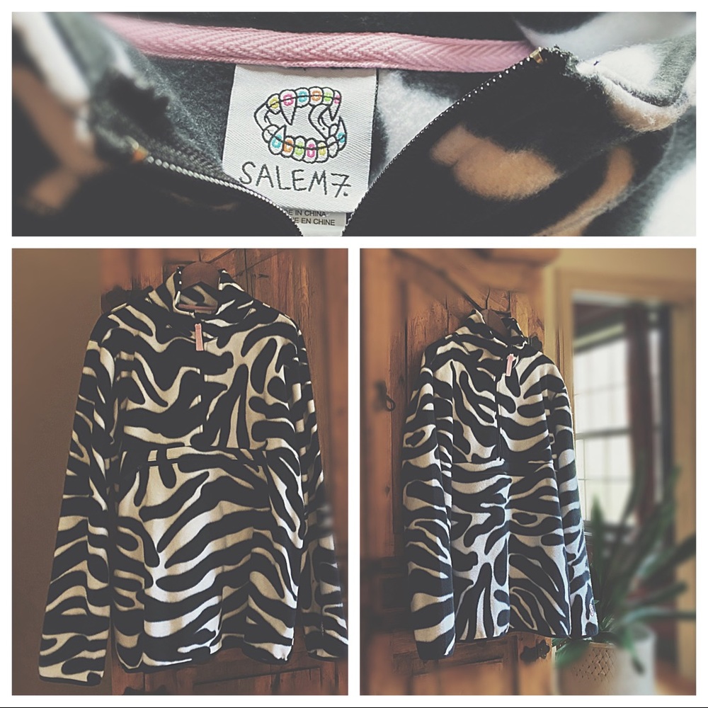 HP🌵Zebra Tech Fleece Half Zip 27” across 32”L - Picture 6 of 16